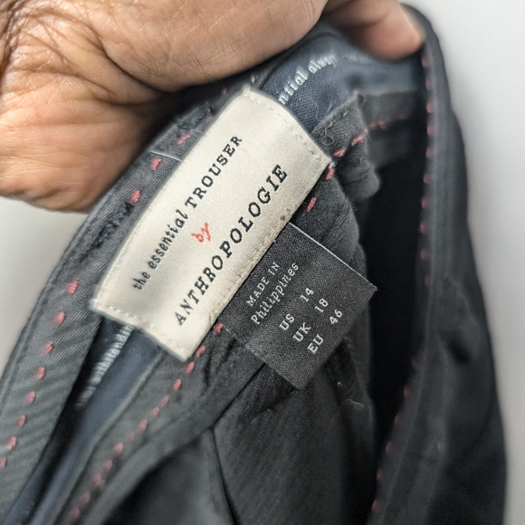 Anthropologie texture essentials trouser high rise wide leg black sz 14 - Picture 5 of 10